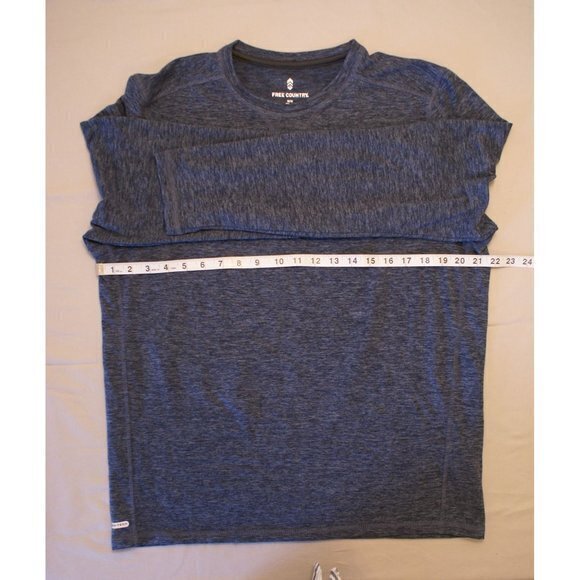 Men's Free‎ Country Steel Blue Long Sleeved Shirt Size Medium 38 40 Micro-Tech - Picture 6 of 9